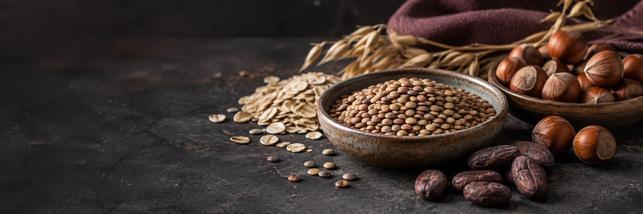 Lentils, nuts, oats and cocoa illustrating eu 2024 907 nickel monitoring research context.